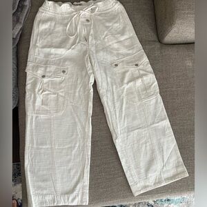 Free People Park Ave Cream Cargo Pants